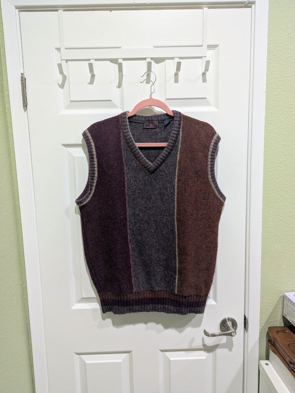 Vintage Hunting Horn Shetland Wool Vest size XL